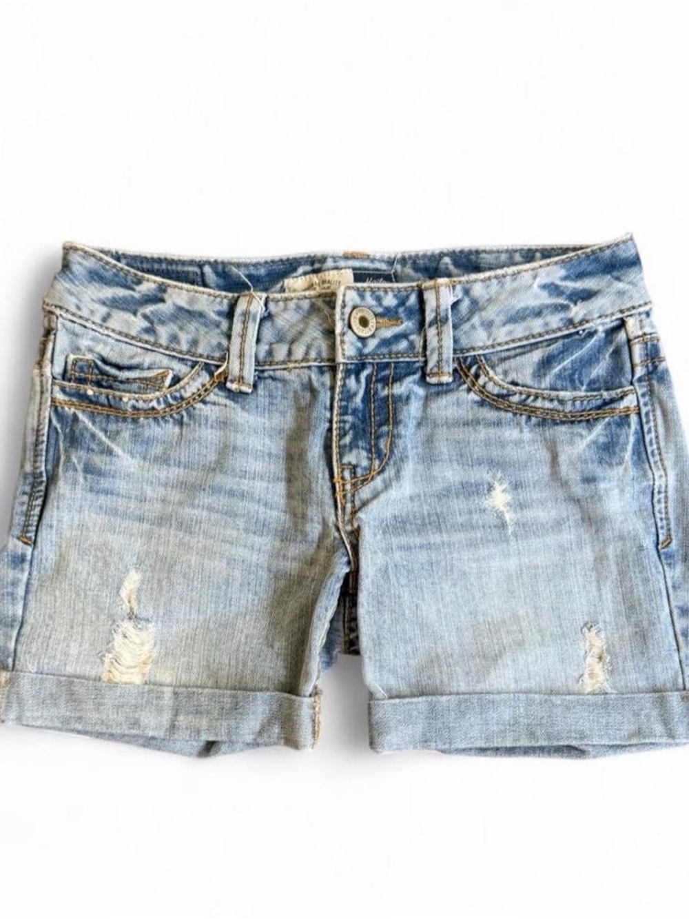 Aeropostale Light Blue Distressed Denim Jean Shorts